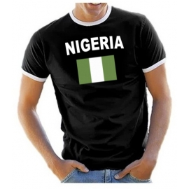 NIGERIA - NIGERIEN Fußball T-Shirt schwarz RINGER S M L XL XXL