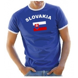 SLOWAKEI - SLOVAKIA Fußball T-Shirt royalblau RINGER S M L XL XX