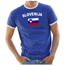 SLOWENIEN - SLOVENIJA Fußball T-Shirt royalblau RINGER S M L XL