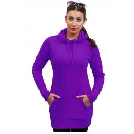 Long Hoodie - Sweatshirt mit Kapuze Damen diverse Farben Gr.XS S