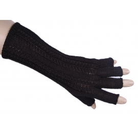 Fingerlose Handschuhe Creme, Hellgrau oder Schwarz