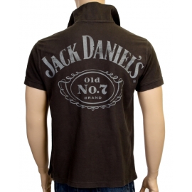 JACK DANIELS Poloshirt, OLD NO 7 Logo Druck vorne + hinten GR.S 