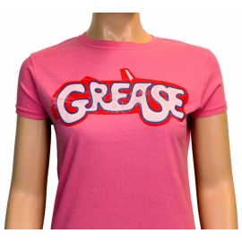 GREASE pink T-Shirt Rock n Roll Lovestory - GREASE LOGO T-SHIRT 