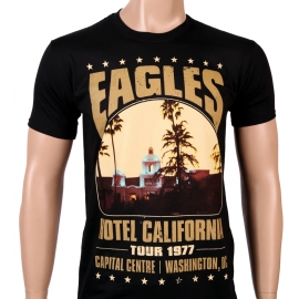 EAGLES - Hotel California - Tour 1977 - NEU - T-shirt Schwarz - 