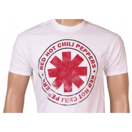 RHCP red hot chilli peppers ASTERISK distressed, Herren, weiß, T