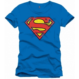 SUPERMAN cracked Logo Shirt, Blau T-Shirt S M L XL XXL