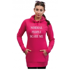 NORMAL PEOPLE SCARE ME ! Long Hoodie diverse Farben Gr.XS S M L