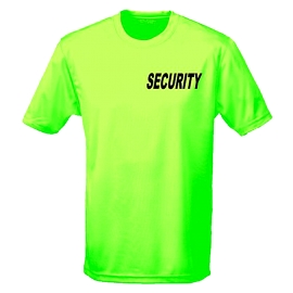 SECURITY Neonshirt - T-Shirt Druck vorne + hinten - SECURITY gel