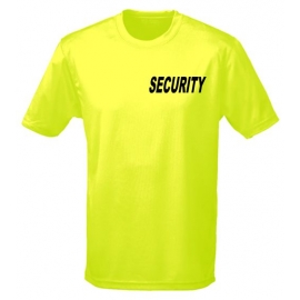 SECURITY Neonshirt - T-Shirt Druck vorne + hinten - SECURITY gel