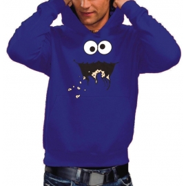COOKIE MONSTER HOODIE Sweatshirt mit Kapuze blau S M L XL XXL