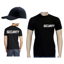 SECURITY - T-Shirt + CAP ! schwarz S M L XL 2L 3XL 4XL 5XL Druck