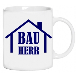 BAUHERR Kaffeebecher ! coole-fun-t-shirts Becher weiss Kaffeetas