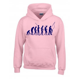 ANGELN - FISCHEN  Evolution Kinder Sweatshirt mit Kapuze HOODIE 