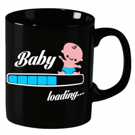 Baby loading ! Becher Teetasse für Schwangere ! coole-fun-t-shirts Becher schwarz Kaffeetasse Tasse schwarz / blau Junge