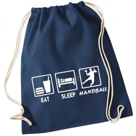 EAT SLEEP HANDBALL ! Gymbag Rucksack Turnbeutel Tasche Backpack für Pausenhof, Schule, Sport, Urlaub