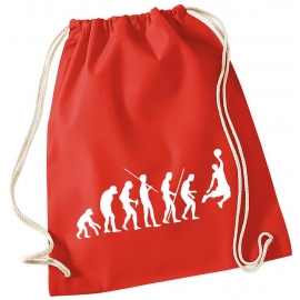 Evolution BASKETBALL ! Gymbag Rucksack Turnbeutel Tasche Backpack für Pausenhof, Schule, Sport, Urlaub