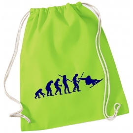 Evolution SNOWBOARD ! Gymbag Rucksack Turnbeutel Tasche Backpack für Pausenhof, Schule, Sport, Urlaub
