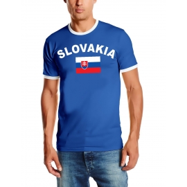 WM 2018 SLOVAKIA T-SHIRT mit Deinem NAMEN + NUMMER ! Fußball Trikot Ringer SLOWAKEI BLAU S M L XL XXL