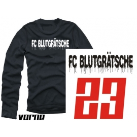 1.FC BLUTGRÄTSCHE langarm fussball t-shirt black S M L XL XXL