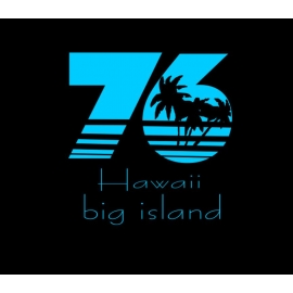 HAWAII 76 big island T-SHIRT SCHWARZ/BLAU  S M L XL XXL XXXL