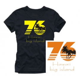 HAWAII 76 Damen t-shirt black/gelb S M L XL big Island